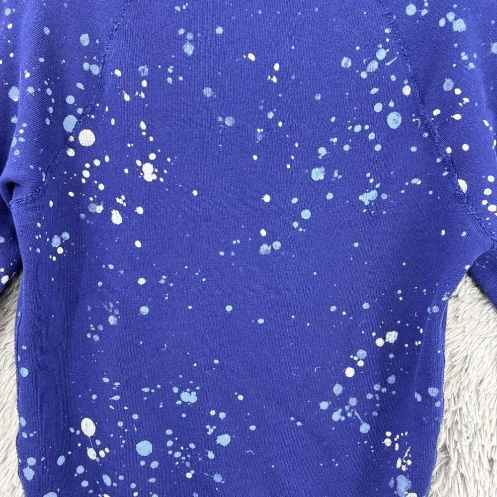 Polo Ralph Lauren Sweatshirt Mens Small Crewneck Paint Splatter Navy Blue Rare